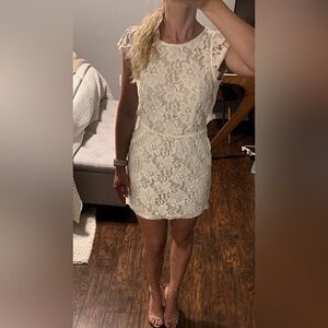 Signature - White Lace Open Back Dress